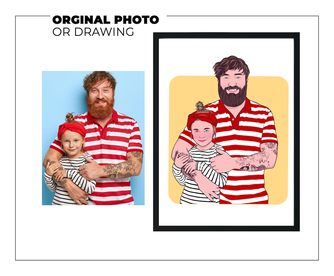 Custom Faceless Couple Portrait, Engagement Art Print - Image 2