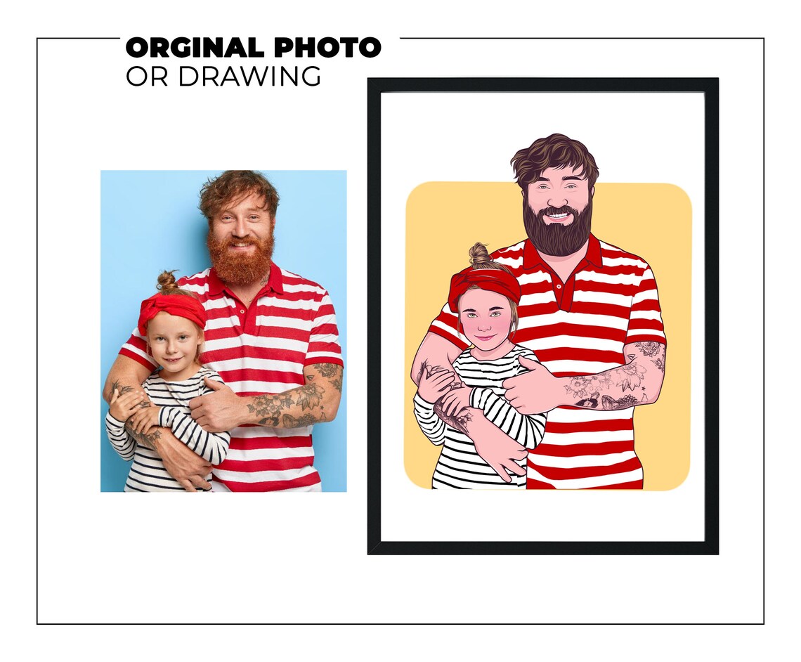 Faceless Custom Portrait Art Print, Personalized - Image 5