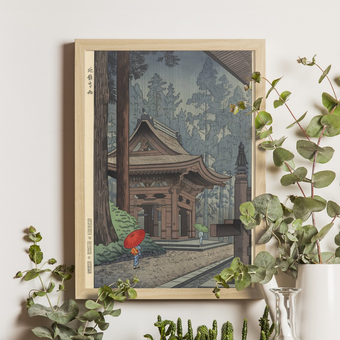 Rain At Enryakuji Temple, Ukiyo-e Art Print