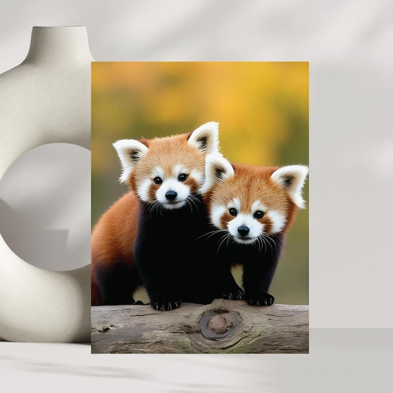 Red Pandas Art Print Cute Gift Wall Decor Panda Lover Wildlife Poster Nature Animal