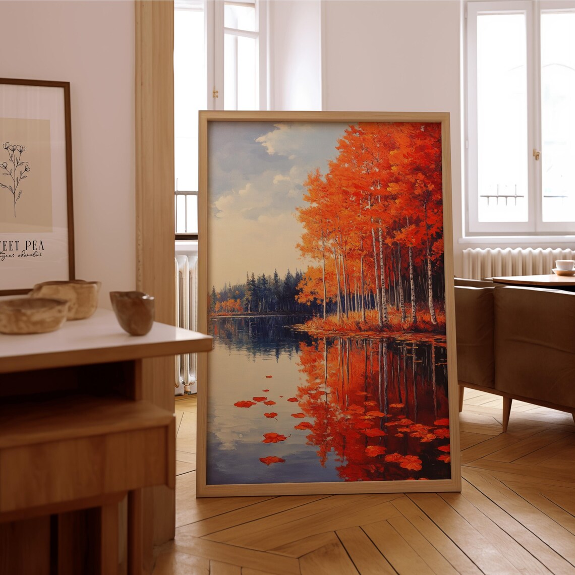 Impressionist Autumn Forest, Vintage Poster Print