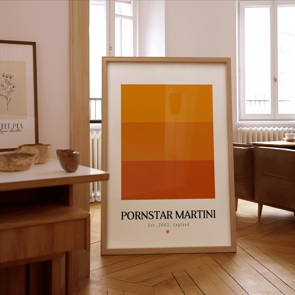 Pornstar Cocktail Art Print Minimalist Bar Wall Decor Framed Or Unframed Poster Gift For Mixologists