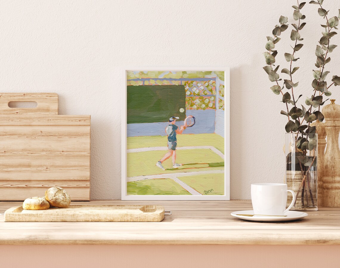 Tennis Wall Art, Tennis Player Painting Art Print - Image 3