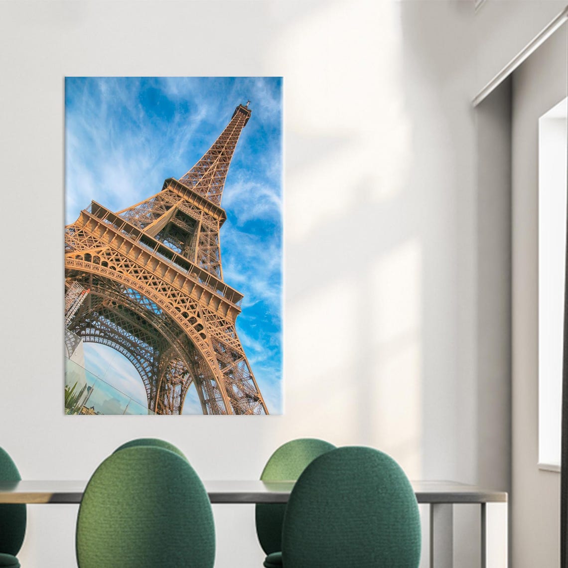 Eiffel Tower from Below Paris Landmark Photography Dramatic Sky Poster
