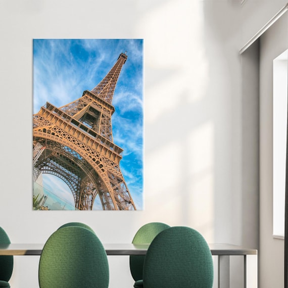 Eiffel Tower from Below Paris Landmark Photography Dramatic Sky Poster