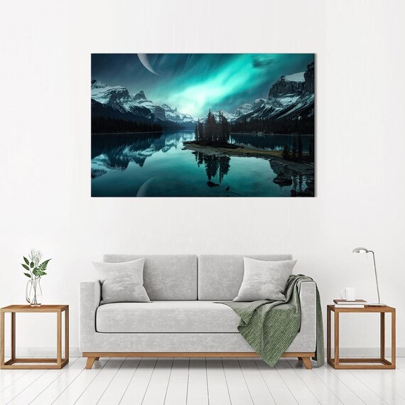 Personalized Aurora Borealis Canvas Art Northern Lights Landscape Poster