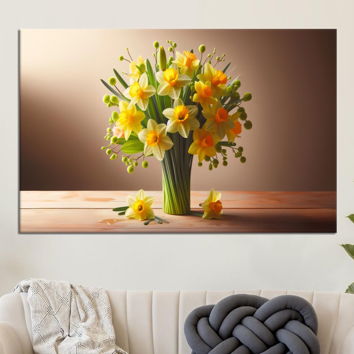 Yellow Daffodils Canvas Art Floral Botanical Wall Decor