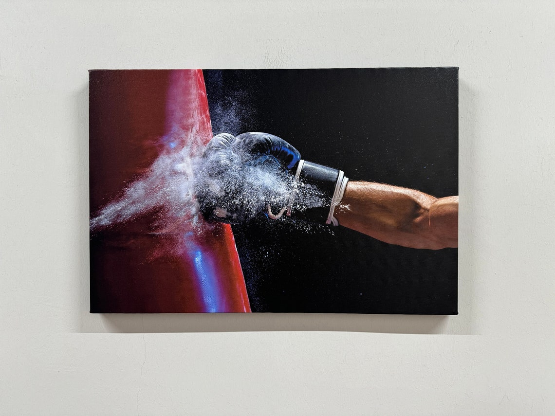 Boxing Gloves Canvas Art Motivational Gym Decor