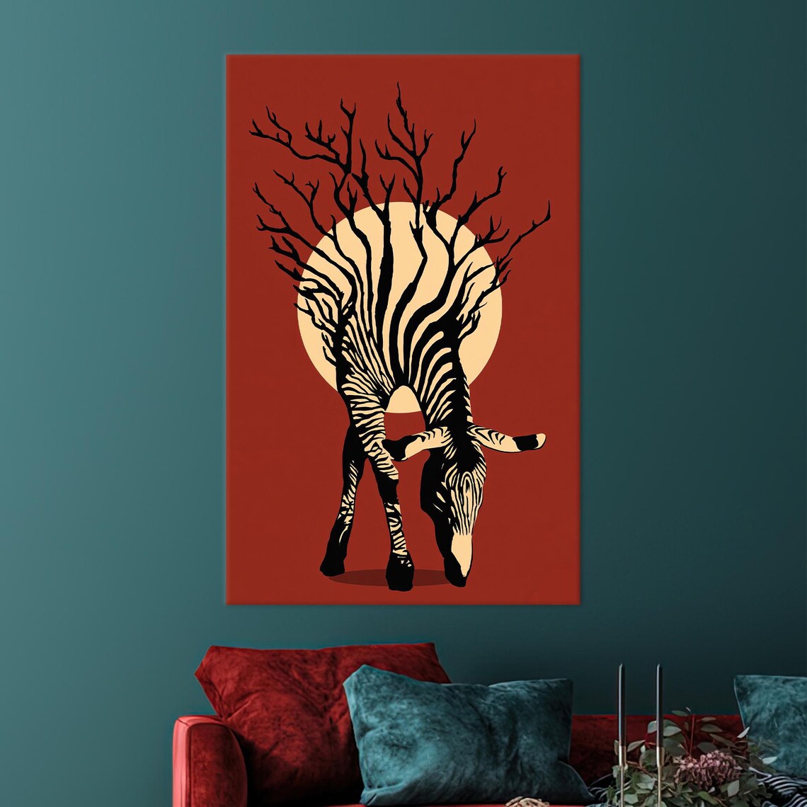 Zebra Design Africa Art Print, Personalized Gift For Him