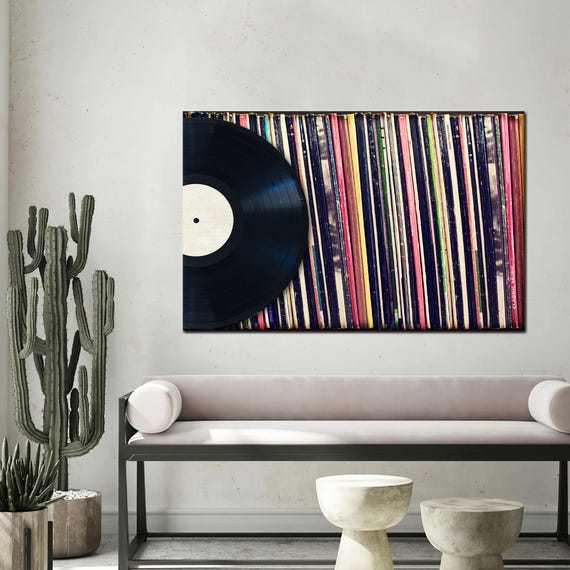 Vinyl Record Canvas Print Colorful Music Art Modern Wall Hanging