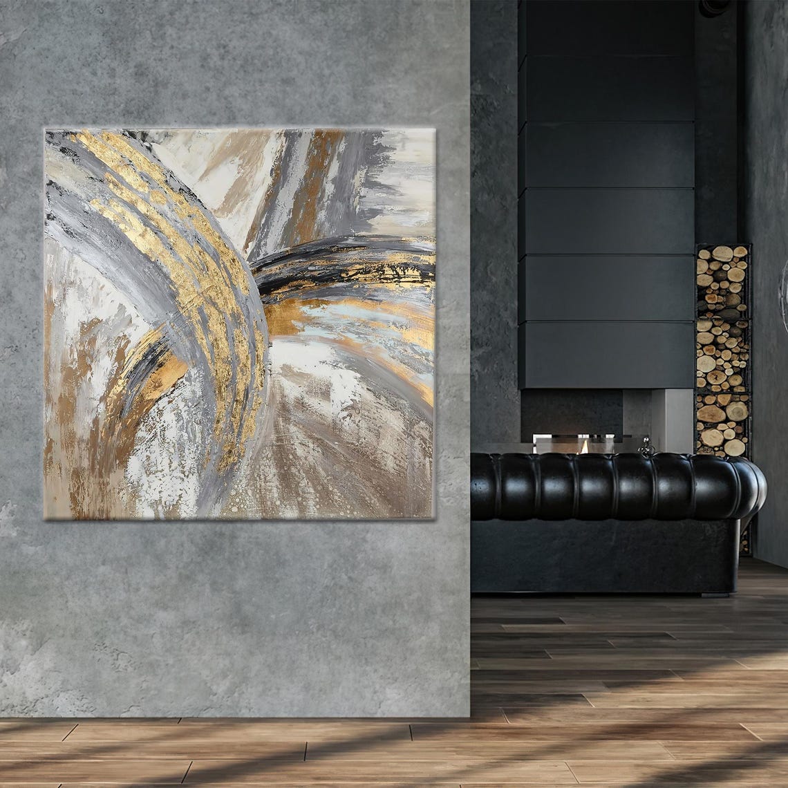 Gold Marble Abstract Canvas Art Modern Kitchen Wall Decor