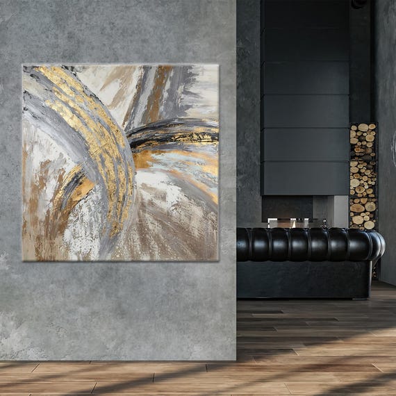 Gold Marble Abstract Canvas Art Modern Kitchen Wall Decor