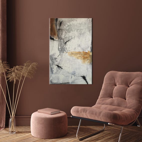 Soft Tones Canvas Decor Office Art Modern Minimal Abstract Wall Hanging Baby Boy Gift Personalized