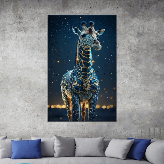 Personalized Wedding Gift Night Sky Canvas Giraffe Animal Abstract Wall Hangings Room Decor Art