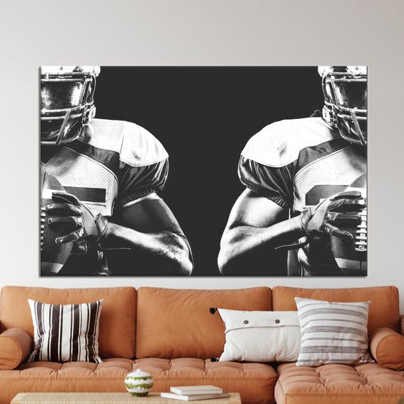 Football Canvas Art Man Cave Loft Decor