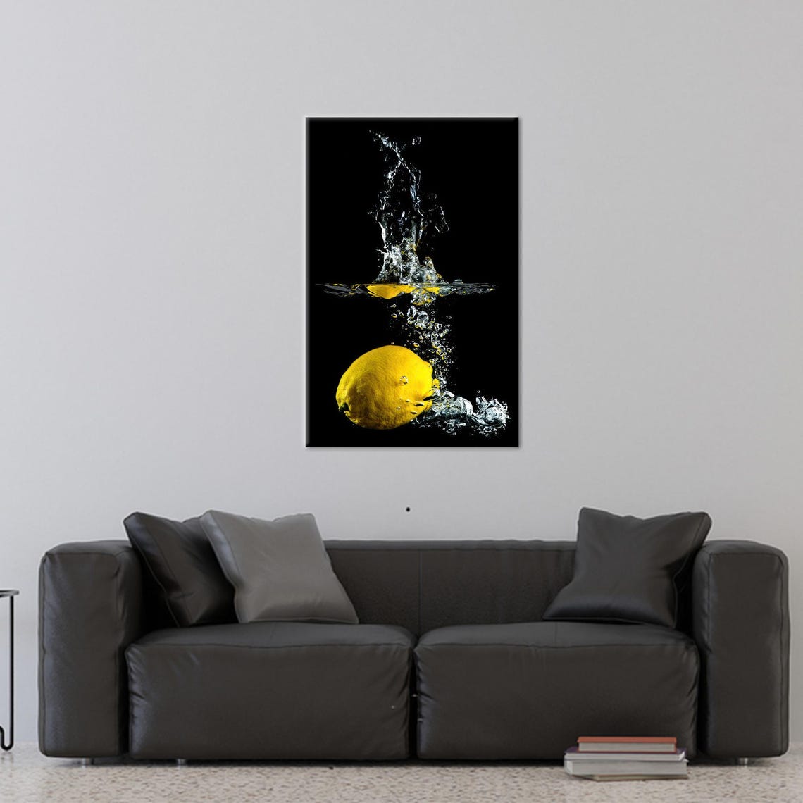 Lemon Drop Splash Water High Speed Photo Kitchen Wall Poster
