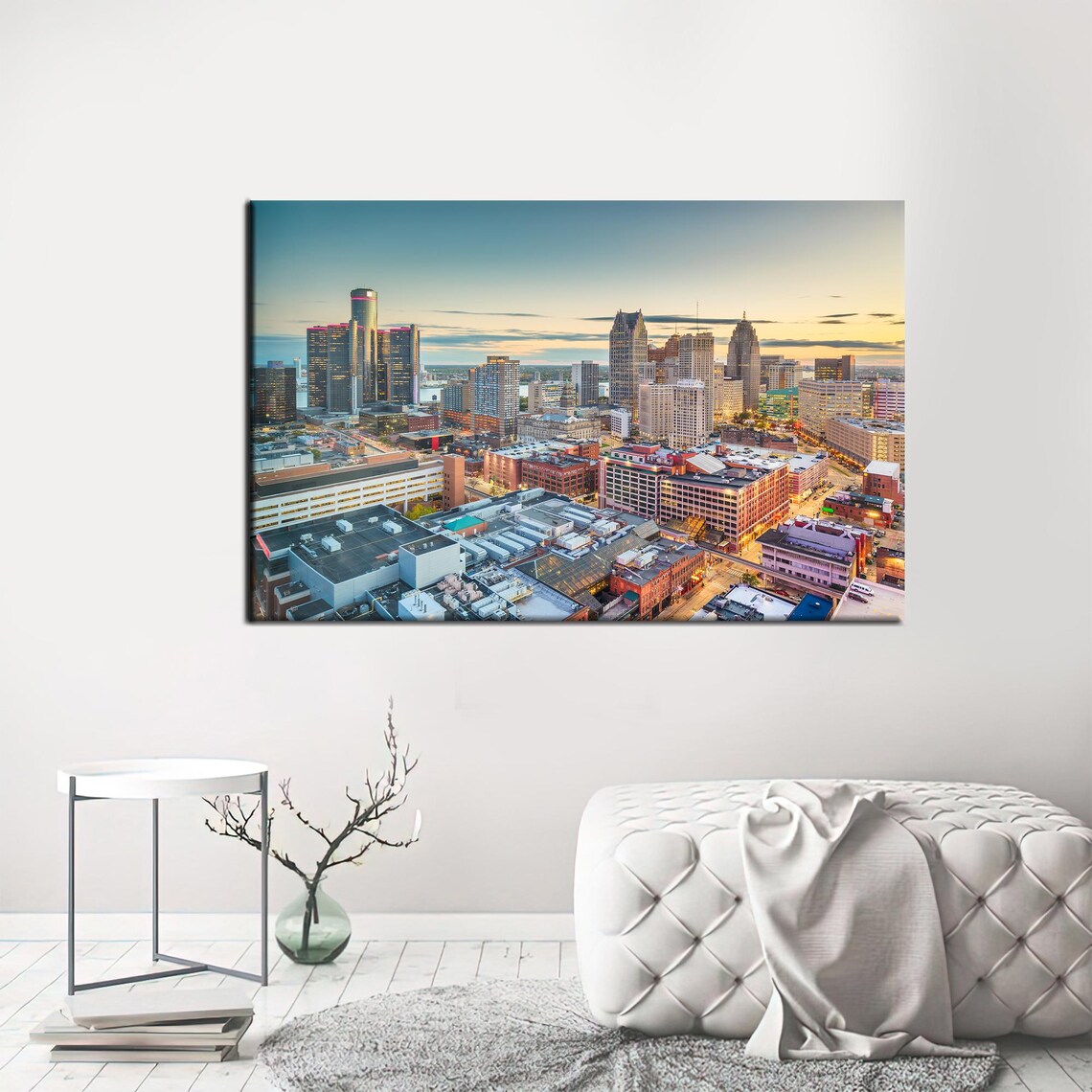 Detroit Michigan Skyline Canvas Print Cityscape Wall Art