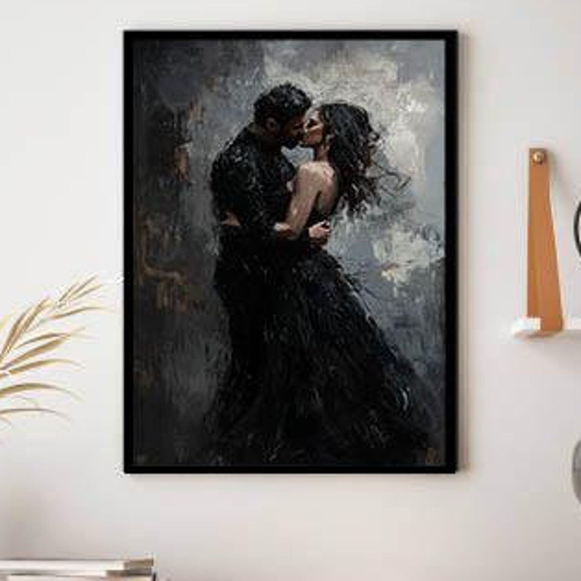 Dancing Couple Wall Art Kissing Couple Print Dancing Lovers Wall Decor Ready To Hang Print