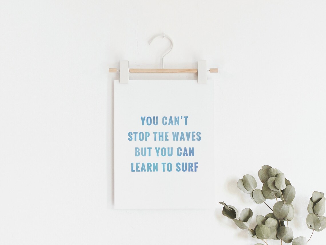 Surf Quote Print, Inspirational Ocean Wall Art - Image 3