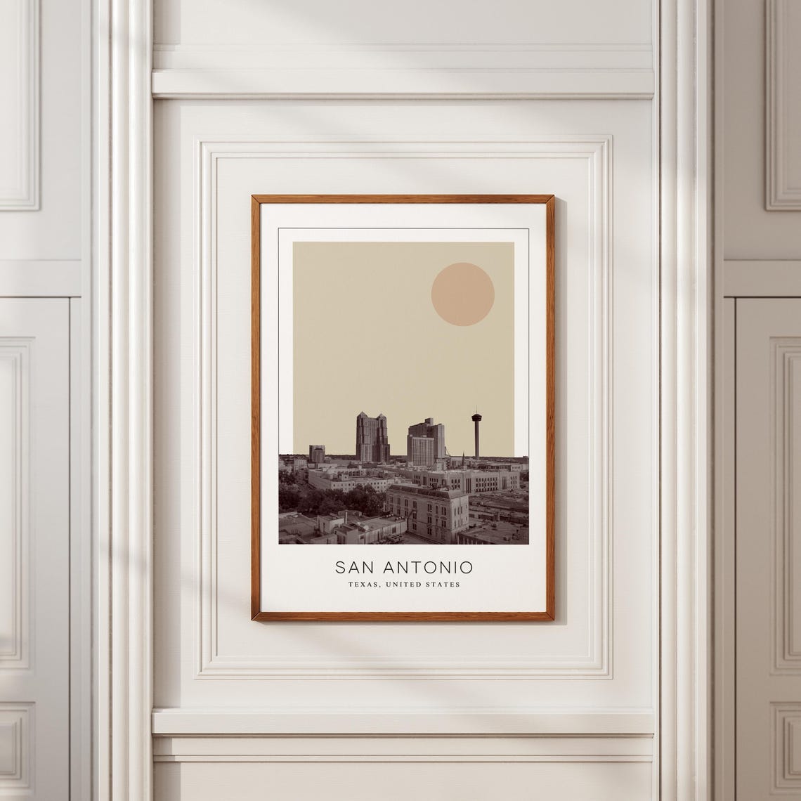 San Antonio Texas Downtown Skyline At Sunset Minimalist Travel Poster - Image 2