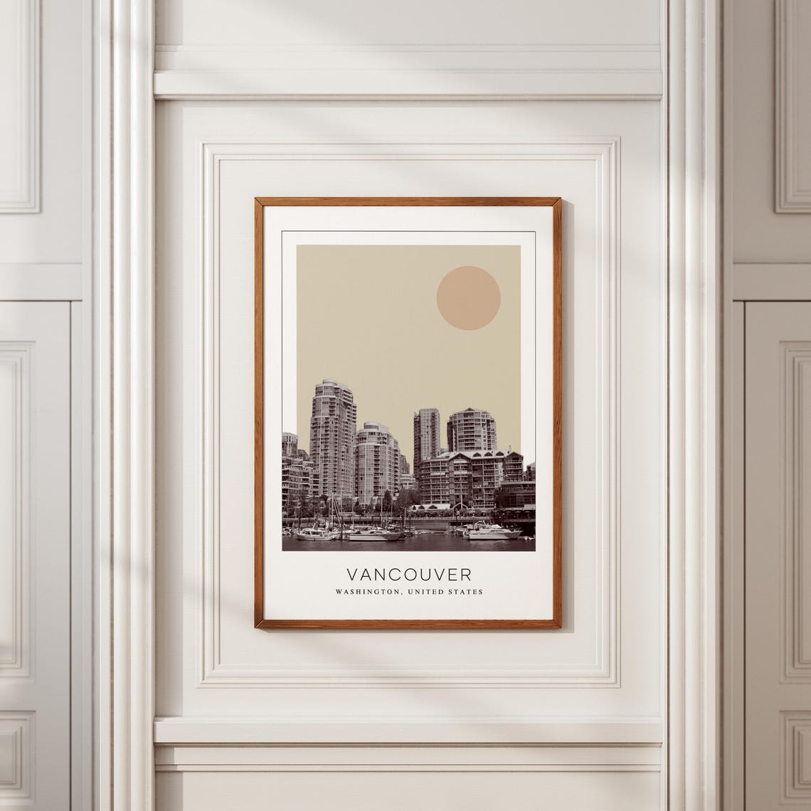 Vancouver Washington Waterfront Marina Minimalist Travel Poster - Image 2