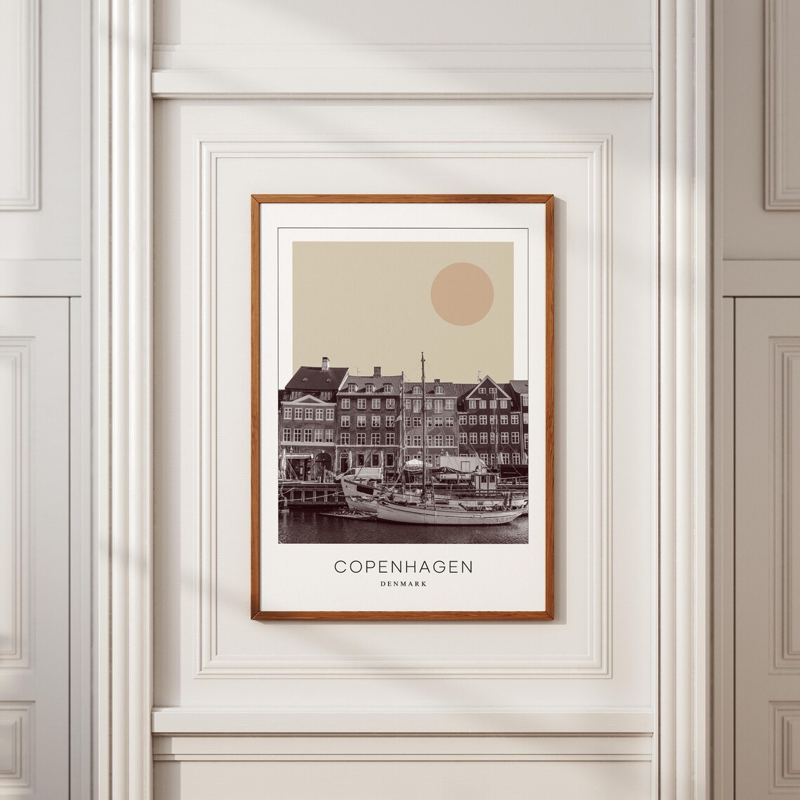 Copenhagen Denmark Harbor Sailboats Minimalist Travel Poster - Image 2
