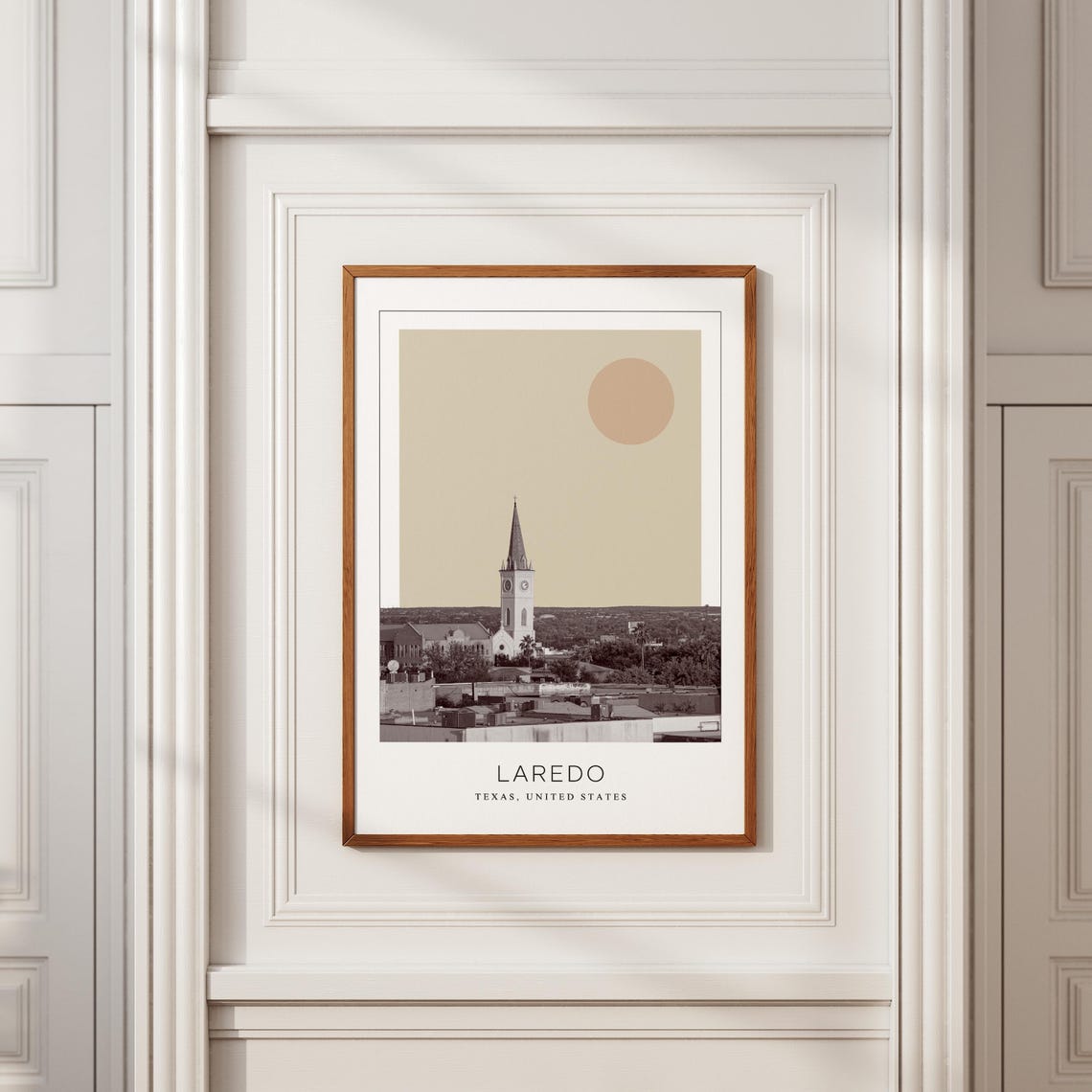 Laredo Texas Historic Church Spire Old Town Minimalist Travel Poster - Image 2