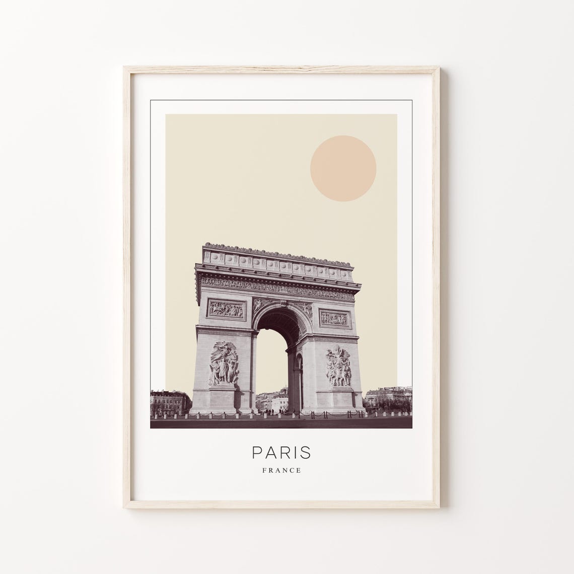 Paris France Arc de Triomphe Minimalist Travel Landmark Poster