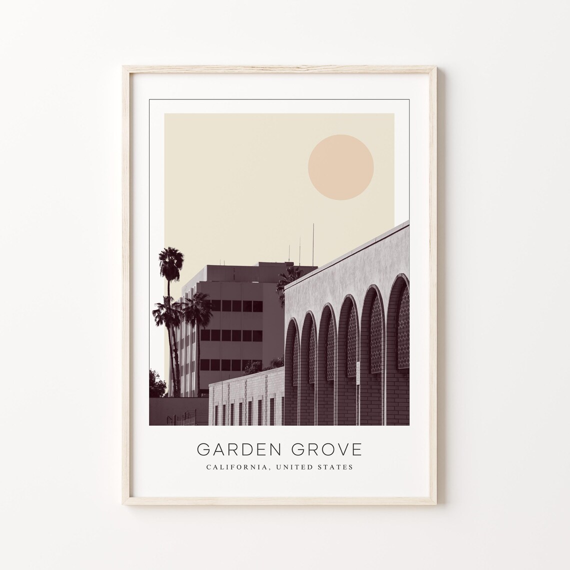 Garden Grove California Civic Center Minimalist Travel Poster