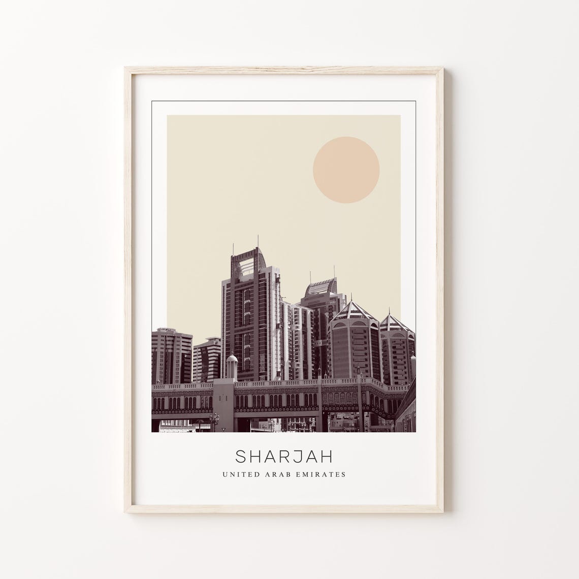 Sharjah United Arab Emirates Modern Skyline Minimalist Poster
