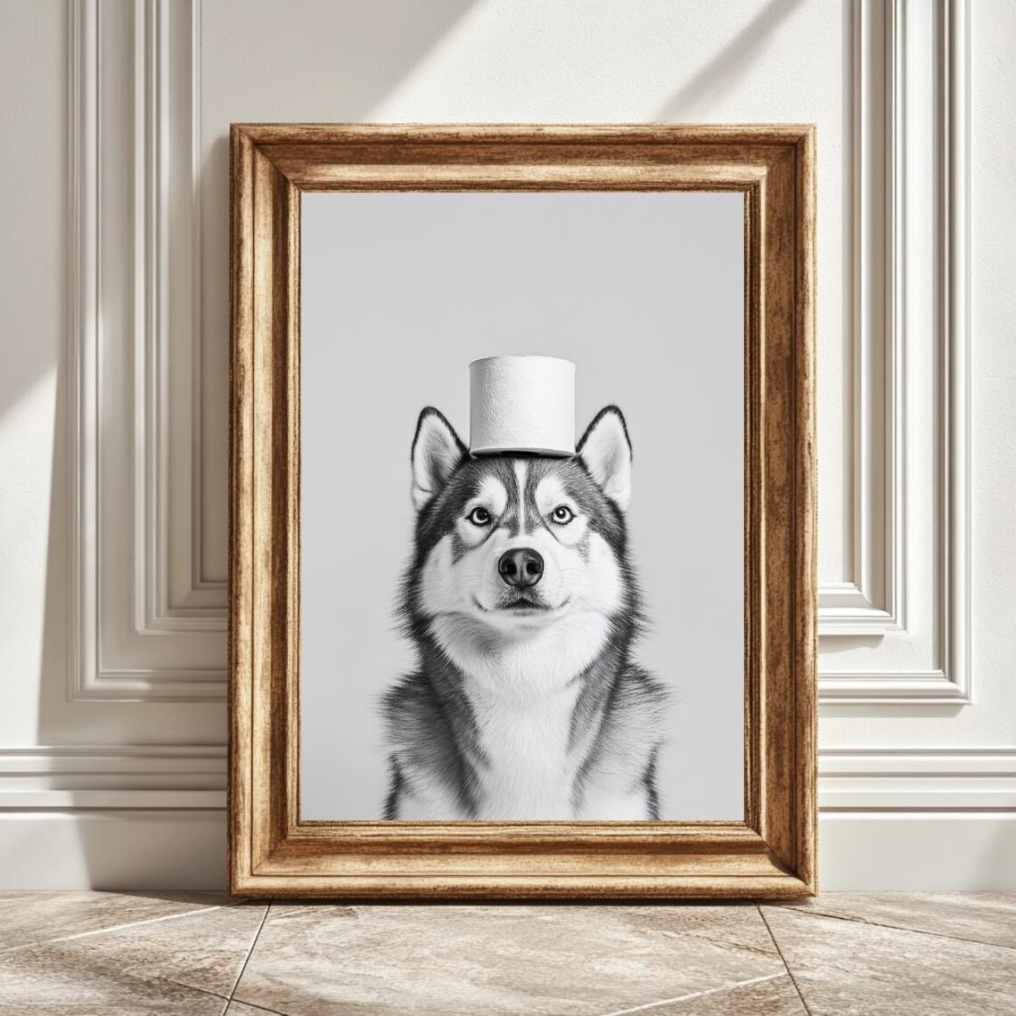 Husky Print, Funny Bathroom Decor Art Print