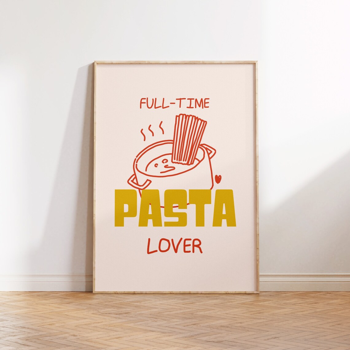 Kitchen Wall Art Pasta Lover Print Cute Cooking Print Aesthetic Kitchen Decor Spaghetti Wall Art Typography Print Instant