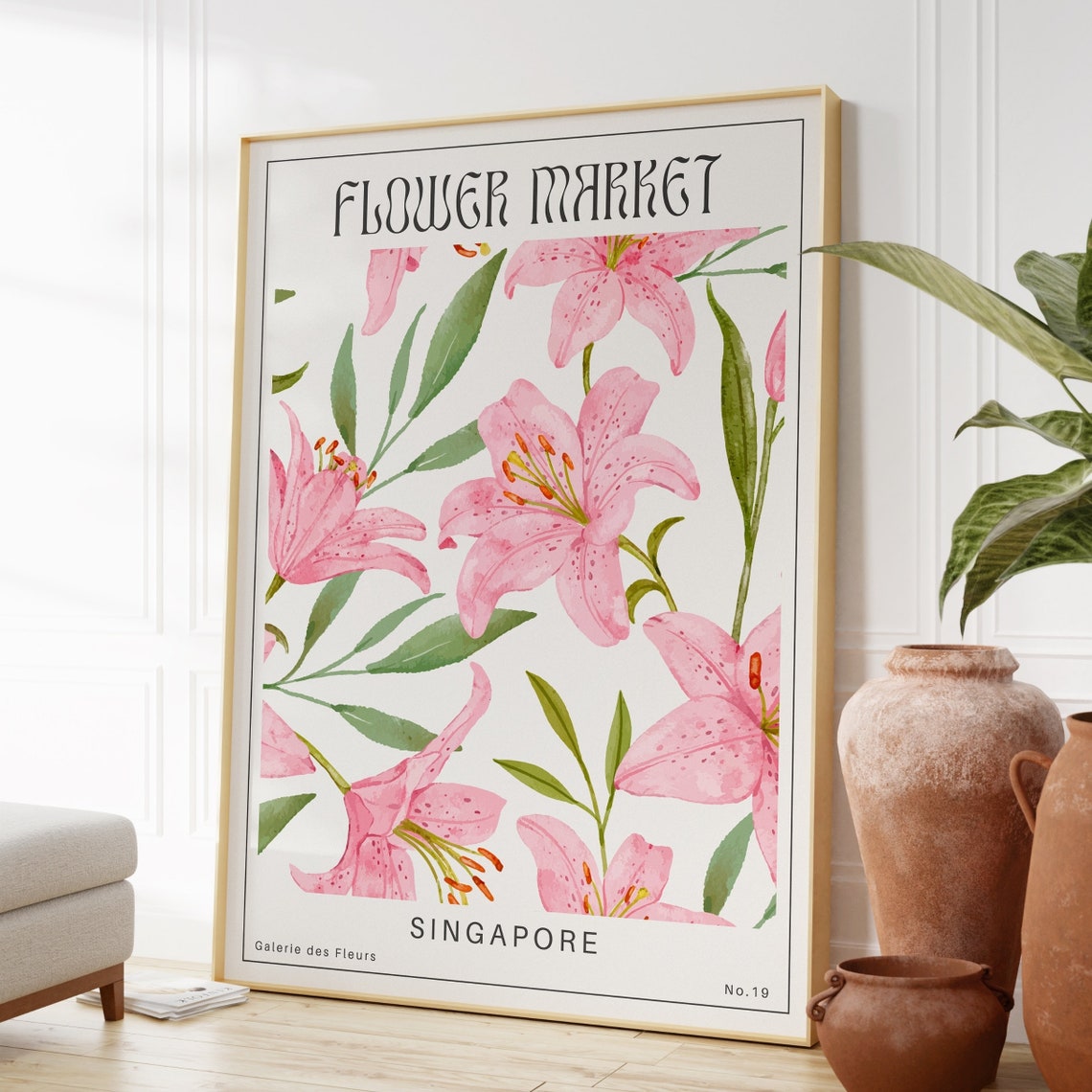 Flower Market Singapore Poster Vintage Botanical Wall Art Retro Flower Market Print Preppy Galerie Des Fleurs Print Instant - Image 3