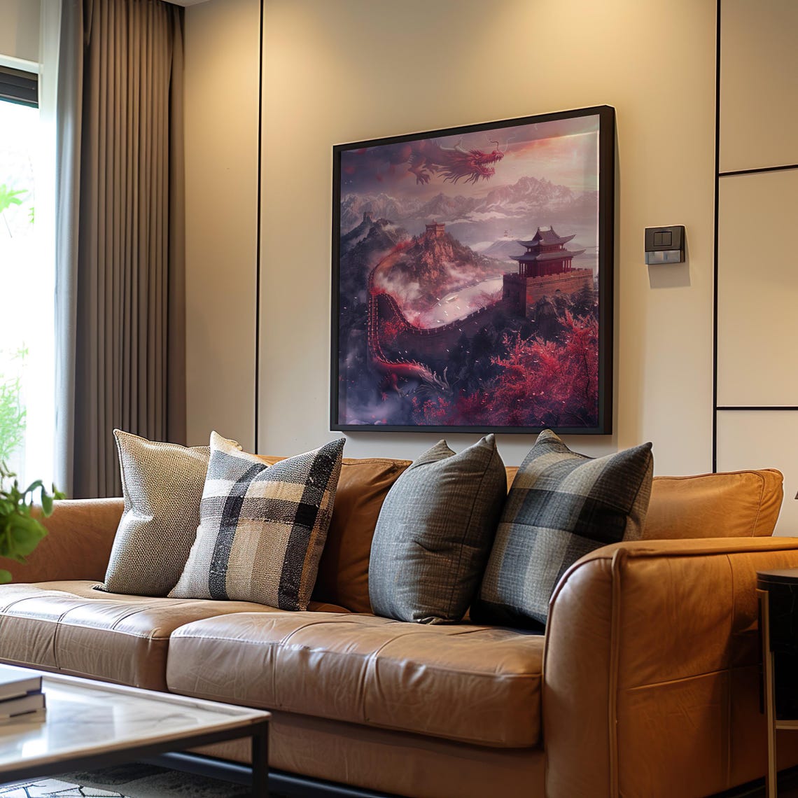 Dragon Mountain Creation Photorealistic 3d Art Vibrant Colors Fantasy Landscape Render Wall Poster Surreal Imagery