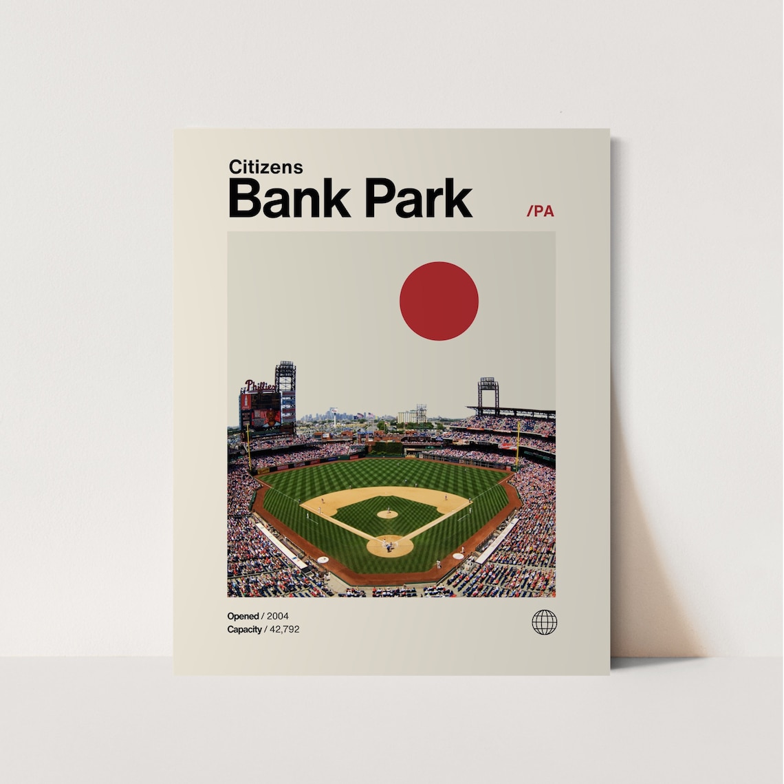 Citizens Bank Park Minimalist Baseball Art Poster