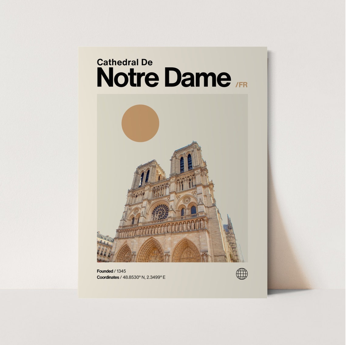 Cathedral De Notre Dame Paris Photo Minimalist Travel Poster