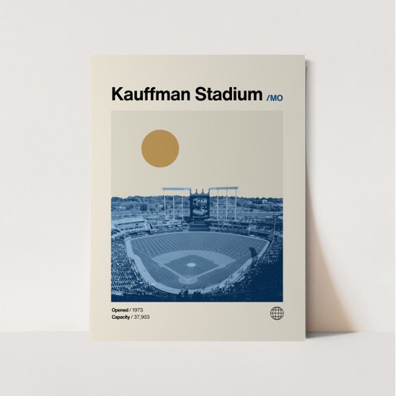 Kauffman Stadium Royals Minimalist Baseball Art Print
