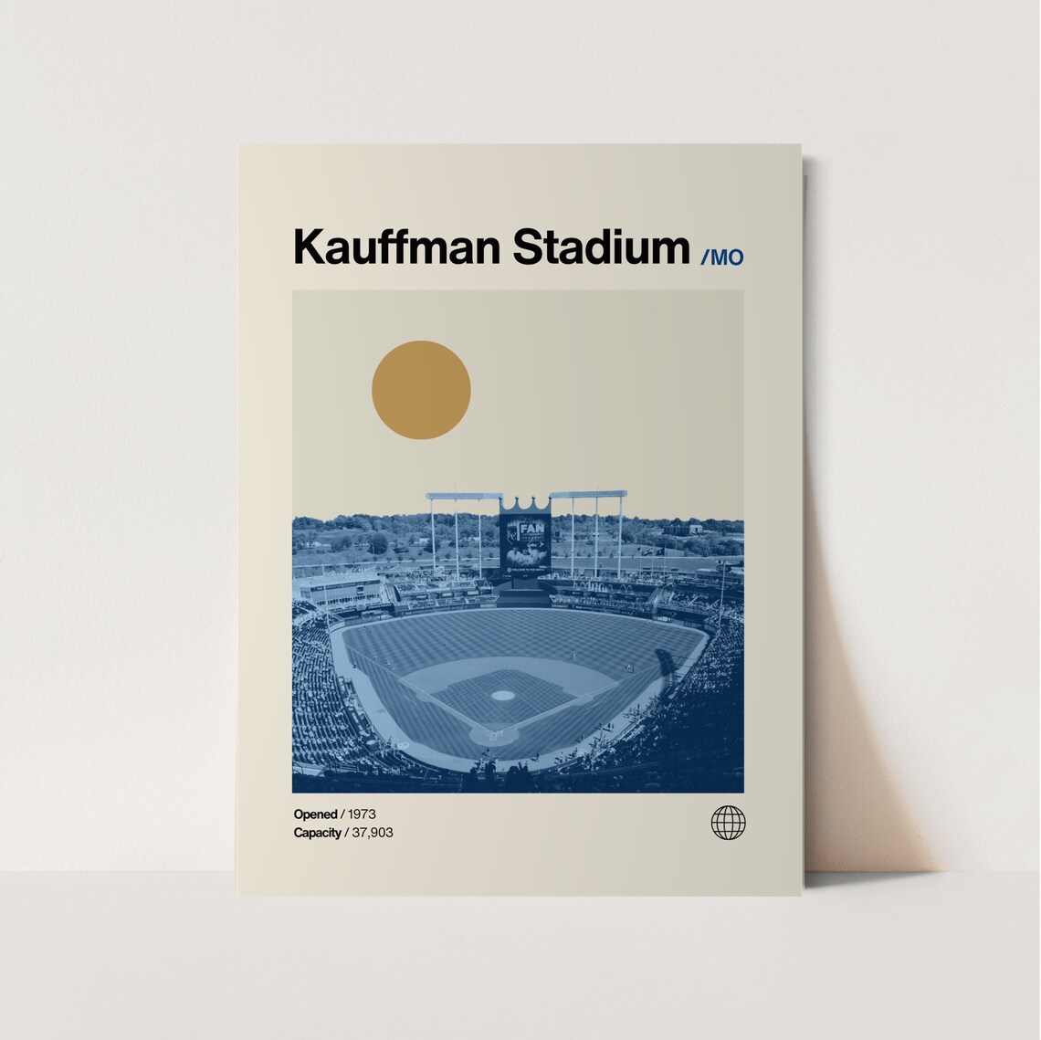 Kauffman Stadium Royals Minimalist Baseball Art Print