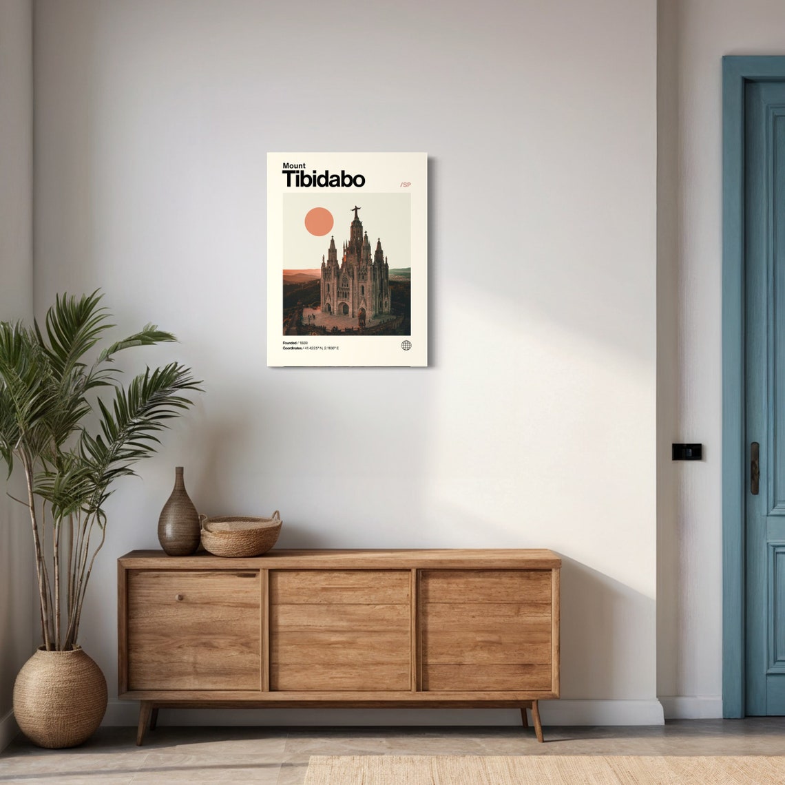 Mount Tibidabo Barcelona Sacred Heart Church Spain Landmark Poster - Image 3