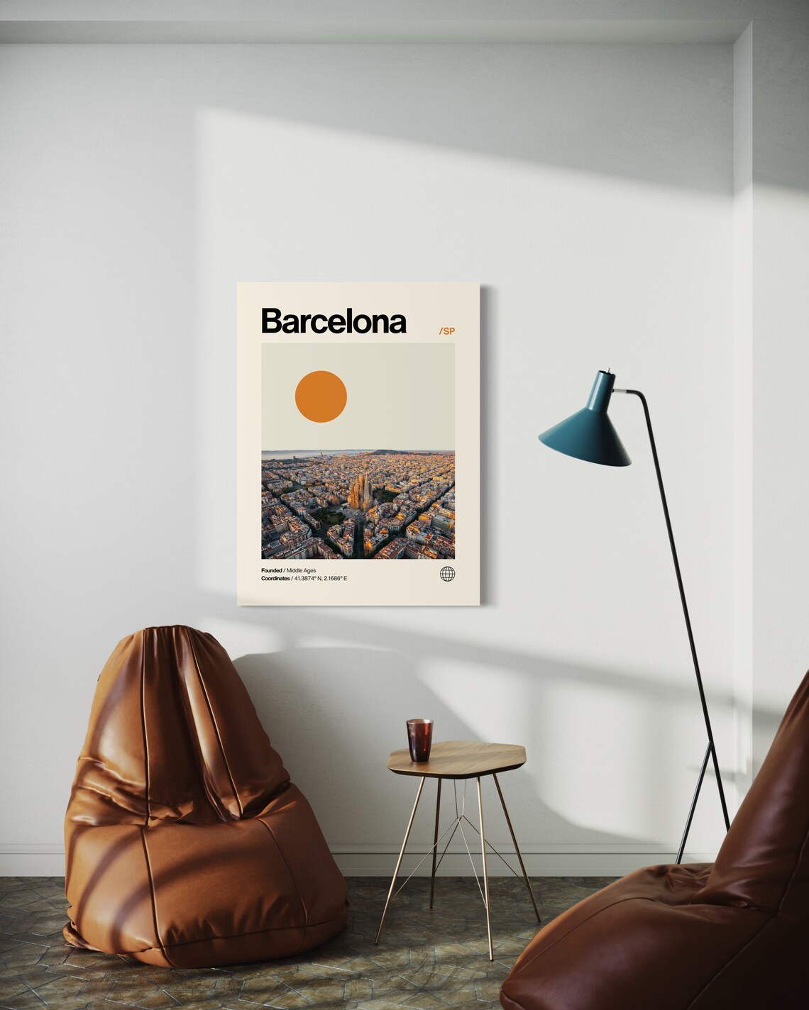 Barcelona Minimalist Mid-Century Travel Poster - Image 3