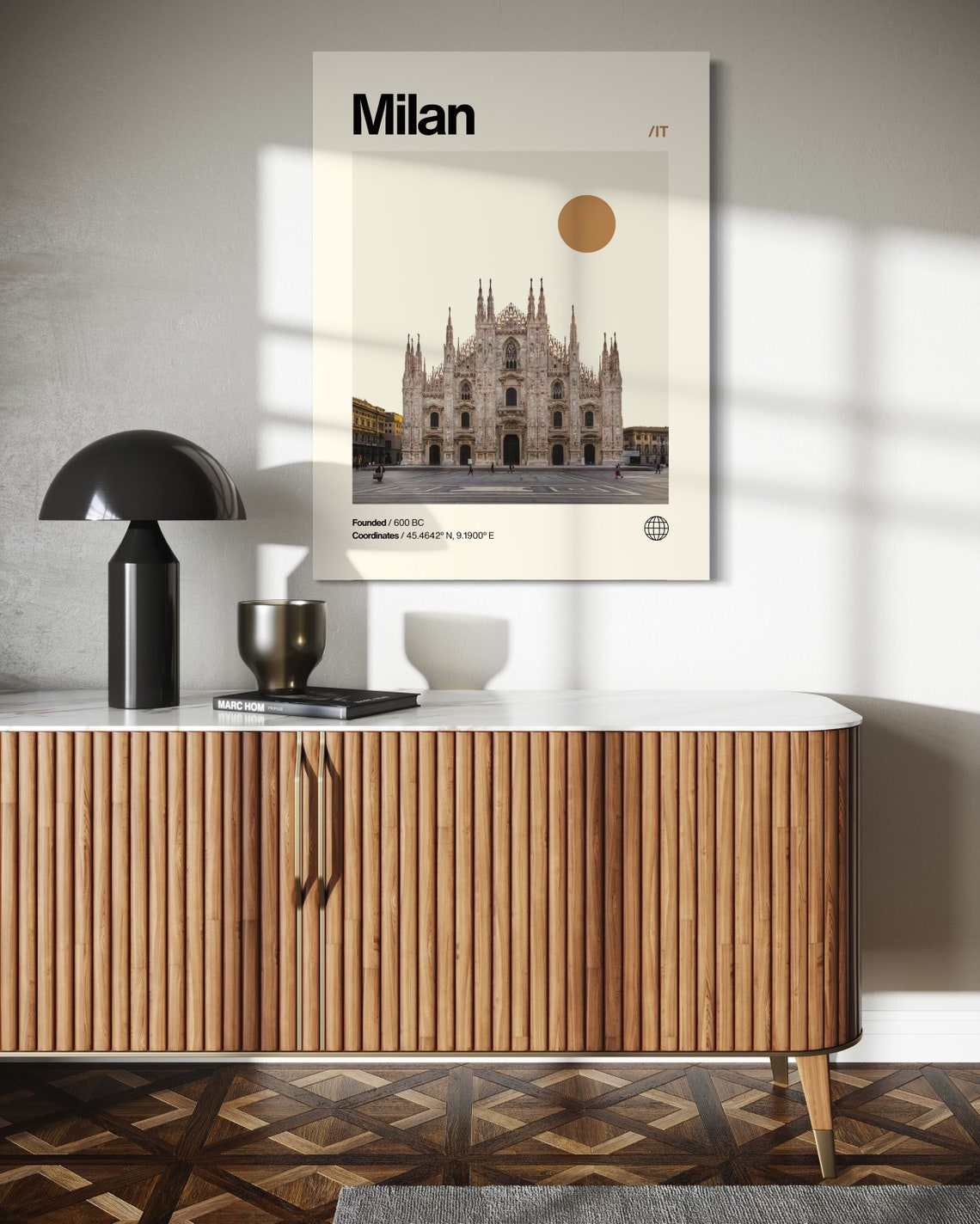Milan Poster Minimalist Helvetica Mid Century Modern Milan Travel Print Milan Wall Art Milan Italy Art Italy Art Bundle Italy Print - Image 2
