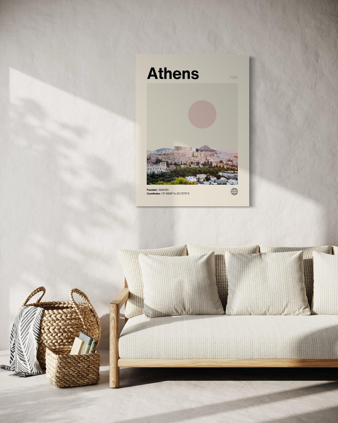 Athens Minimalist Mid-Century Travel Poster Print - Image 2