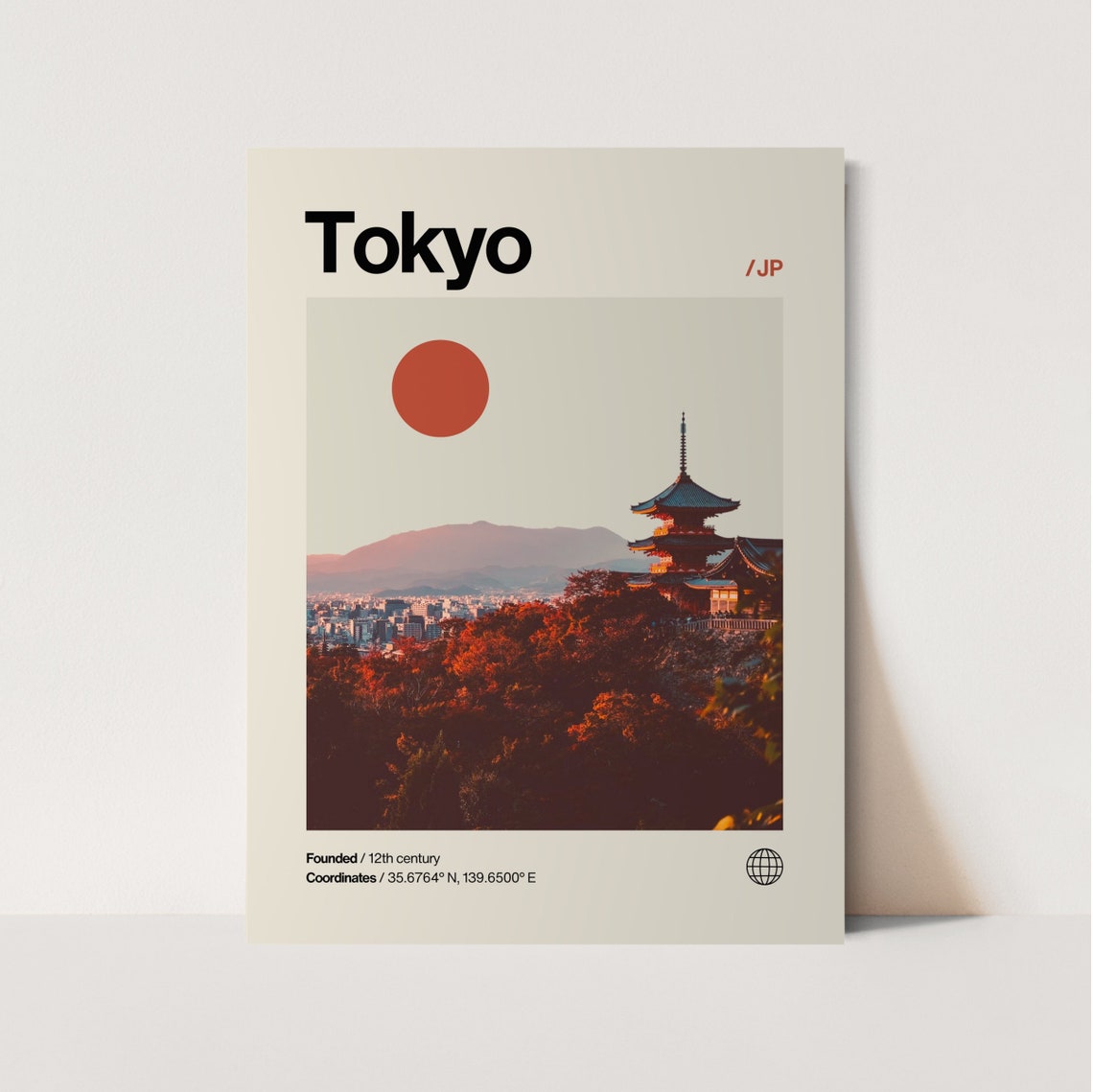 Tokyo Poster Minimalist Helvetica Mid Century Modern Tokyo Travel Print Tokyo Wall Art Tokyo Japan Art House Art Japan Poster