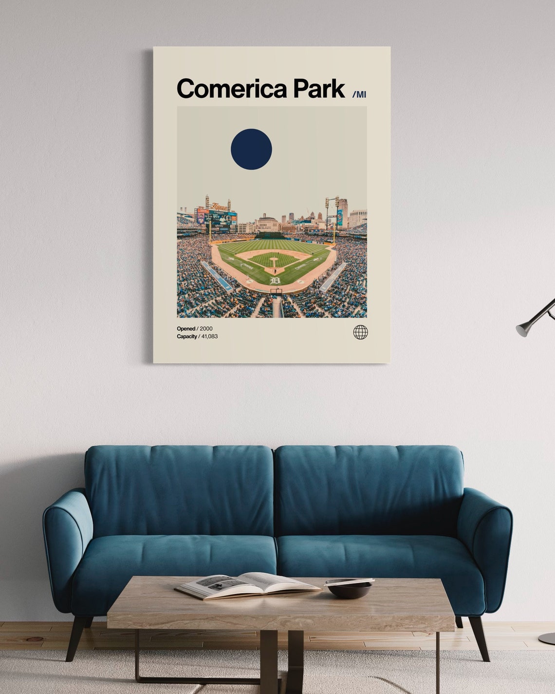 Comerica Park Detroit Tigers Baseball Stadium Minimalist Poster - Image 2