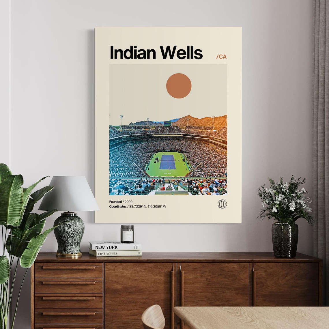 Indian Wells Minimalist Mid-Century Travel Poster - Image 2