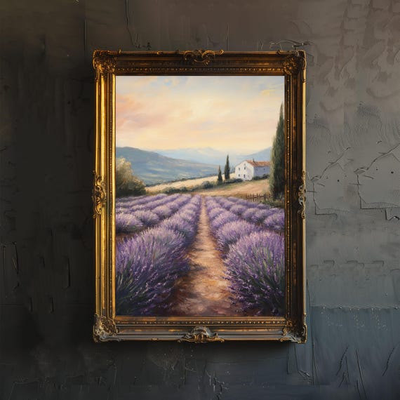 Vintage French Lavender Fields Travel Poster