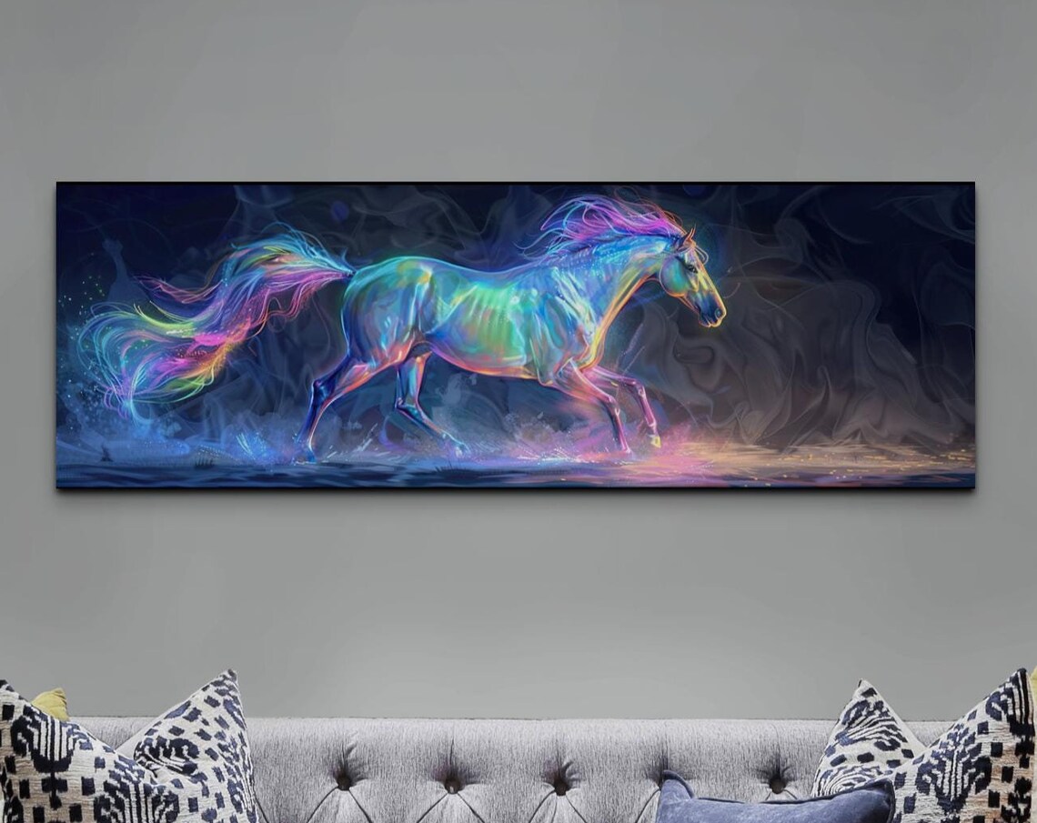 Horse Wall Art Poster, Vibrant Colorful Horse