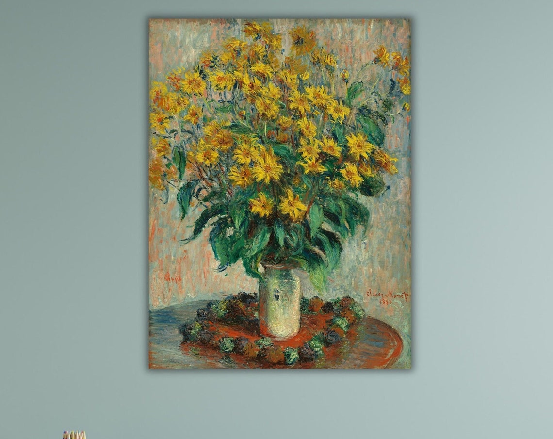 Claude Monet Jerusalem Artichoke Flowers 1880 Still Life Poster