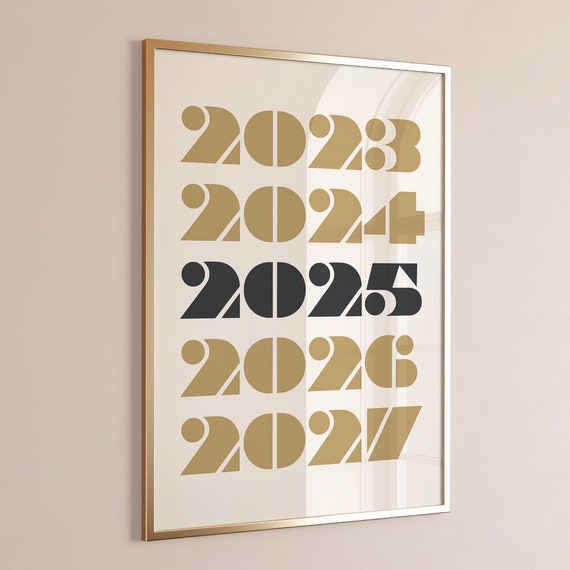 New Year 2025 New Years Eve Decor Retro Nye Decoration New Years Wall Art Cute New Years Eve Sign