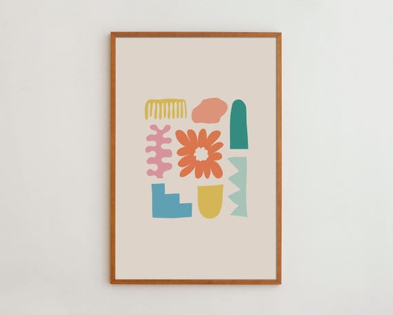 Vibrant And Bold Colorful Abstract Wall Art Print For Modern Home Office Decor